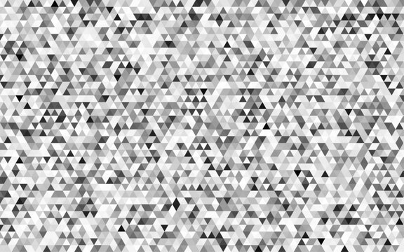 Abstract geometric black and white background. Hipster triangular mosaic backdrop. Geometric mosaic pattern from white gray triangle texture. Abstract vector background.