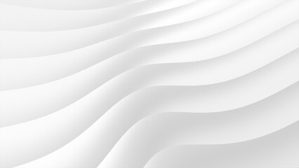 Bright white grey curve wave flowing. Abstract minimal design 3d background.