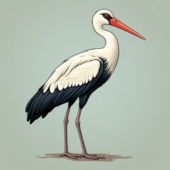 illustration of   white stork ciconia