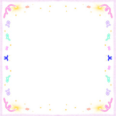 Colorful frame with neon sparkles