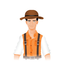 USA farmer with cowboy's  hat vector illustration