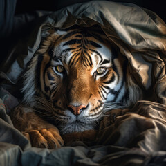 when tigers sleep, they sometimes curl up