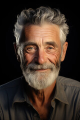 Obraz premium light and shadow play of a handsome 70 year old man