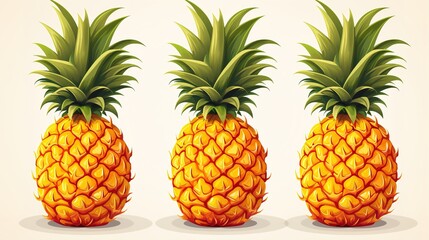 illustration of pineapples on white background