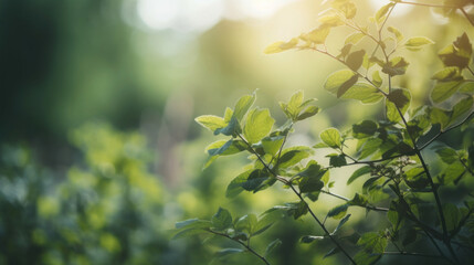 Obraz premium Green plants close-up in the sunshine