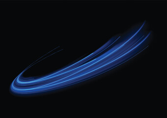 Modern abstract high-speed light motion effect on black background. vector illustration.