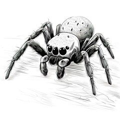illustration of a spider  in black and white 