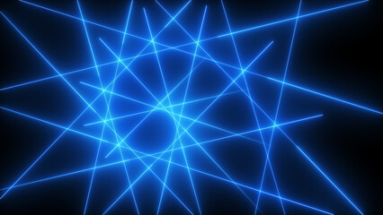 Abstract light neon blue laser beams technology background