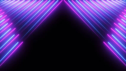 Foto op Canvas Abstract neon background with glowing blue and purple laser beams. Futuristic technology concept. © Loop Motion