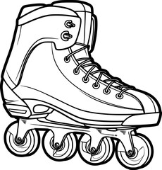 outline illustration of skates for coloring page