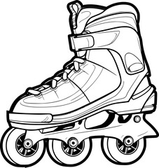 outline illustration of skates for coloring page