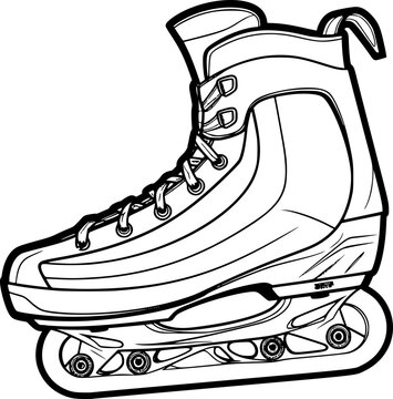 recommend clip art: outline illustration of skates for coloring page