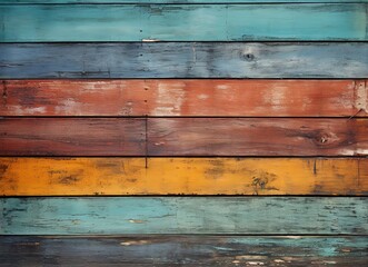 old colorful painted wood wall