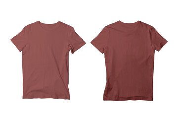 Blank Truffle Crew Neck Short Sleeve T-Shirt Front and Back View Mockup Template