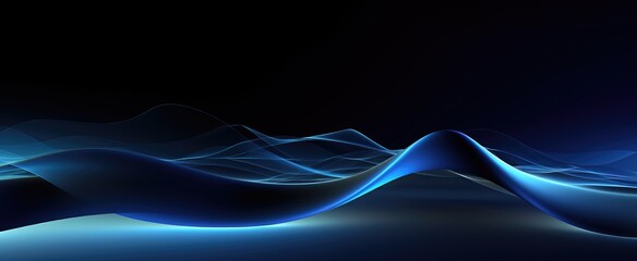 abstract blue background with glowing waves