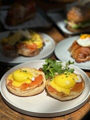 Brunch menu toast with egg
