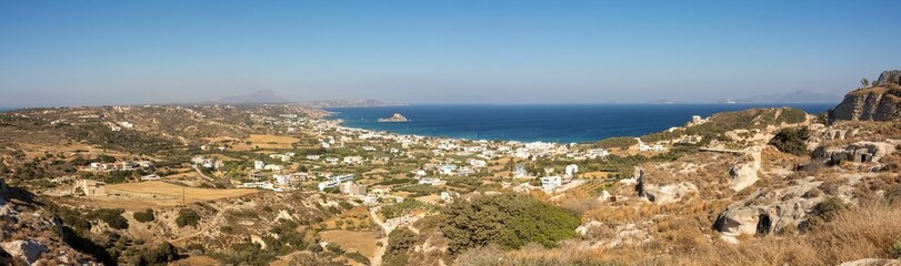 Fototapeta na wymiar Panoramic view of Kefalos, small town in Kos island, Dodecanese, Greece