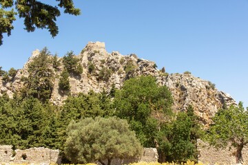 Pyli ancient castro on top of Pyli hill, Kos island, Dodecanese, Greece