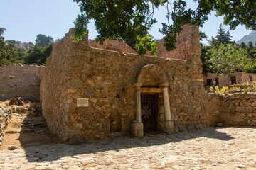 Fototapeta na wymiar Ancient small church in Pyli, Kos island, Dodecanese, Greece