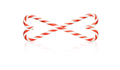  Christmas candy canes weave in hearts isolated