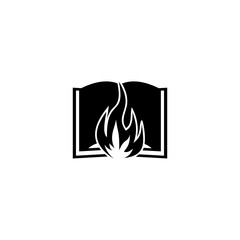 Fire and book logo icon isolated on transparent background