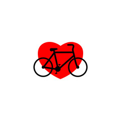 Love bike logo icon isolated on transparent background