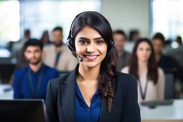young indian customer service employee