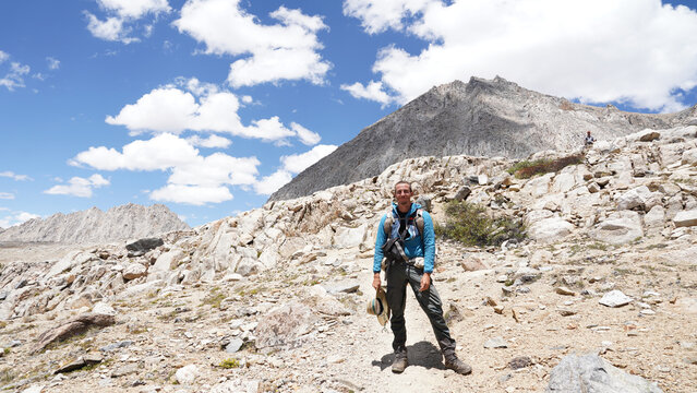 Mountain peaks on the Pinchot Pass section along the Pacific Crest Trail in California, USA.
