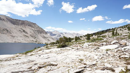 Mountain peaks on the Pinchot Pass section along the Pacific Crest Trail in California, USA.