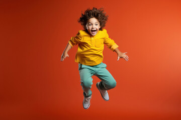 happy indian little boy jumping in the air - Powered by Adobe