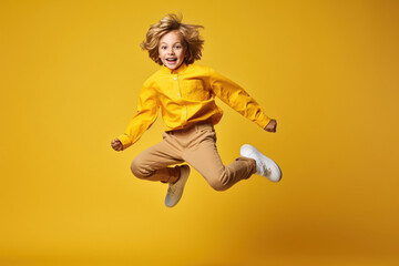 Fototapeta na wymiar happy indian little boy jumping in the air