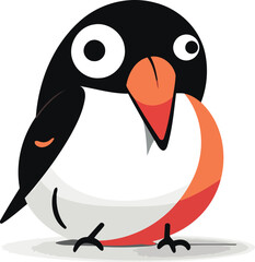 Cartoon penguin isolated on a white background. Vector illustration.