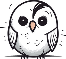 Cute cartoon owl. Vector illustration isolated on a white background.