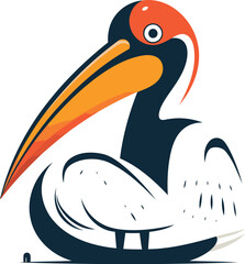 Fototapeta premium Pelican icon isolated on a white background. Vector illustration.