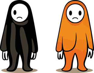 Minimalistic vector illustration of a trick or treat concept.