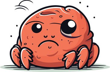 Fototapeta premium Cute cartoon crab. Vector illustration. Isolated on white background.