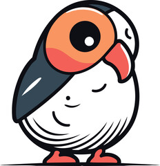 Cute cartoon penguin. Vector illustration isolated on white background.