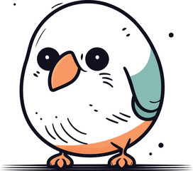 Cute cartoon bird. Vector illustration isolated on a white background.