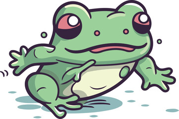 Frog cartoon. Vector illustration. Isolated on white background.