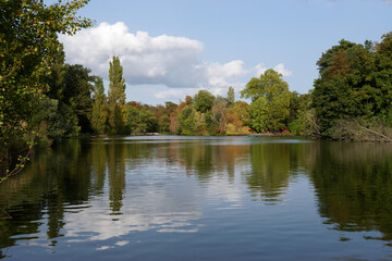The Lake des Minimes in Vincennes wood. Paris 12th arrondissement