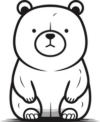 Cute cartoon bear isolated on a white background. Vector illustration.