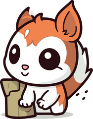 Cute Squirrel Cute Animal Cartoon Mascot Vector Illustration