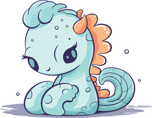 Cute cartoon horse. Vector illustration isolated on a white background.