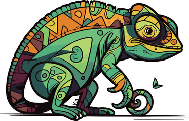 Chameleon. Vector illustration of a chameleon on a white background.