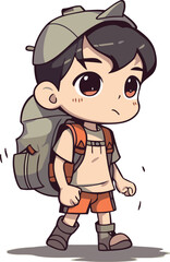 Boy with backpack. Vector illustration of a boy with a backpack.