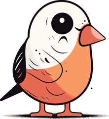 Bullfinch vector illustration. Cute cartoon bullfinch.