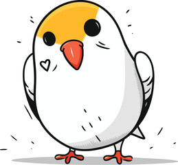 Pigeon. Cute cartoon character. Hand drawn vector illustration.