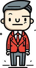 Character businessman in suit. Businessman male cartoon. flat vector illustration.