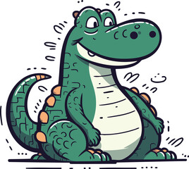 Fototapeta premium Cute crocodile. Vector illustration of a cartoon crocodile.