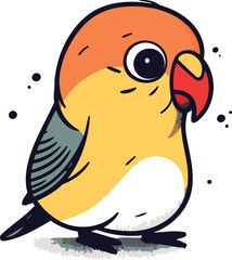 Vector illustration of a cute cartoon red crested cardinal.